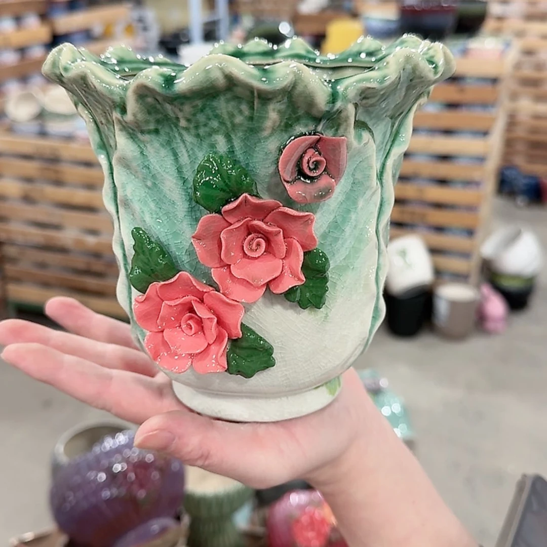 【闪购商品】陶瓷陶瓷多肉花盆有孔