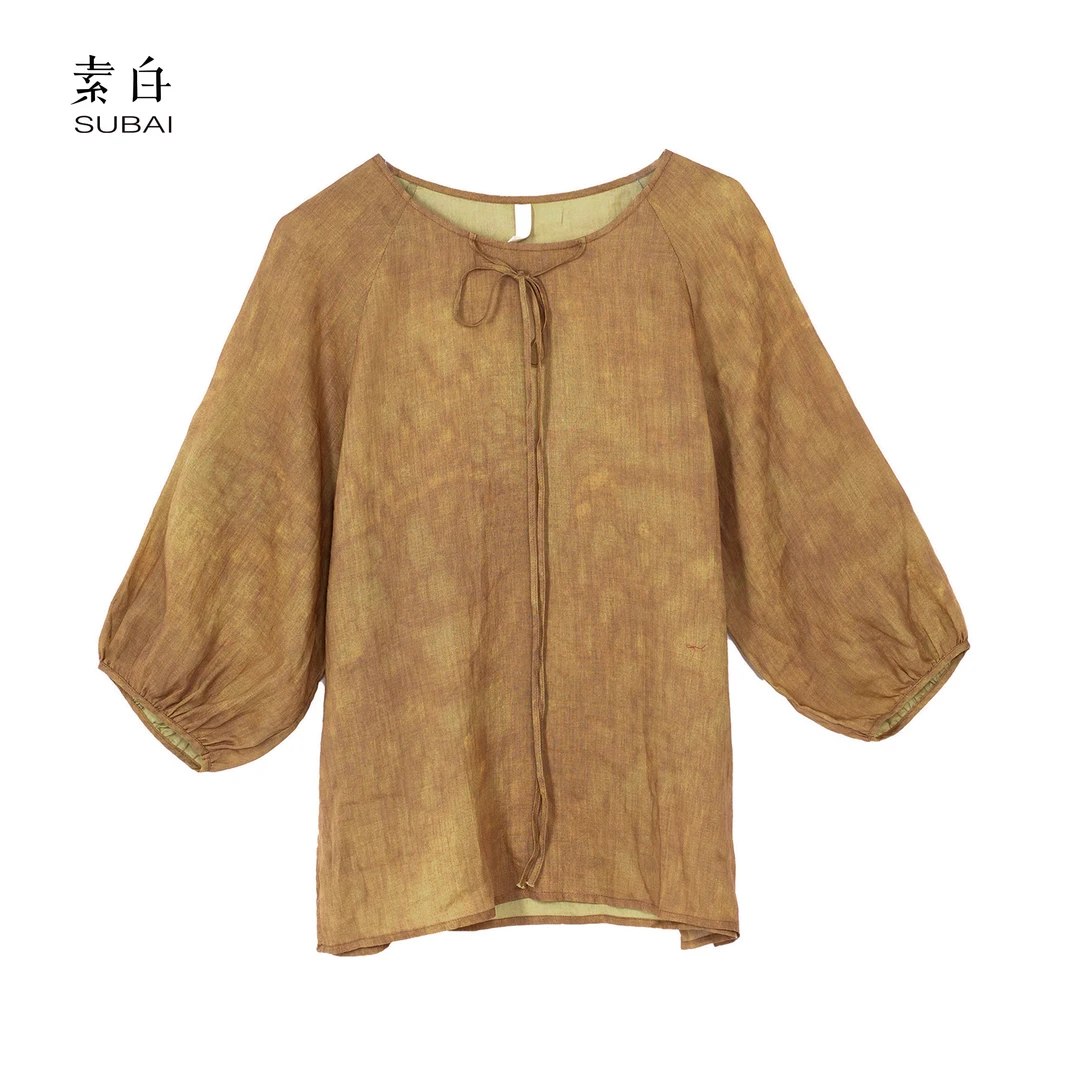 SB3240492837【素白】马乖苎麻上衣