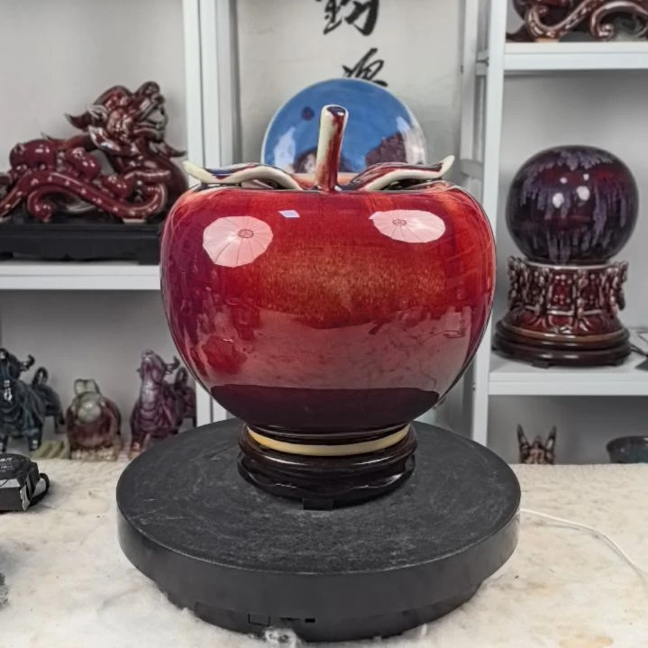 摆件钧瓷摆件神後鎮鈞瓷