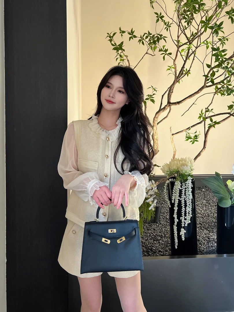 【BAGALIO】经典百搭小香风圆领拼接小香套装 2684