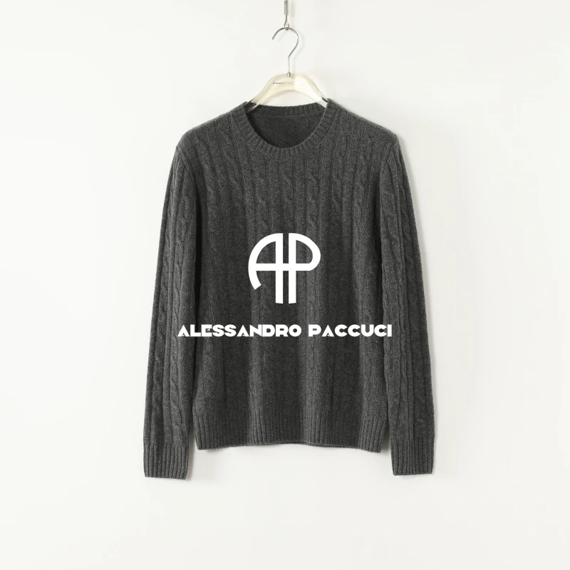 AP洛哥53147ST【悠软】绵羊毛+羊绒圆领抽条绞花多色时尚百搭套头衫