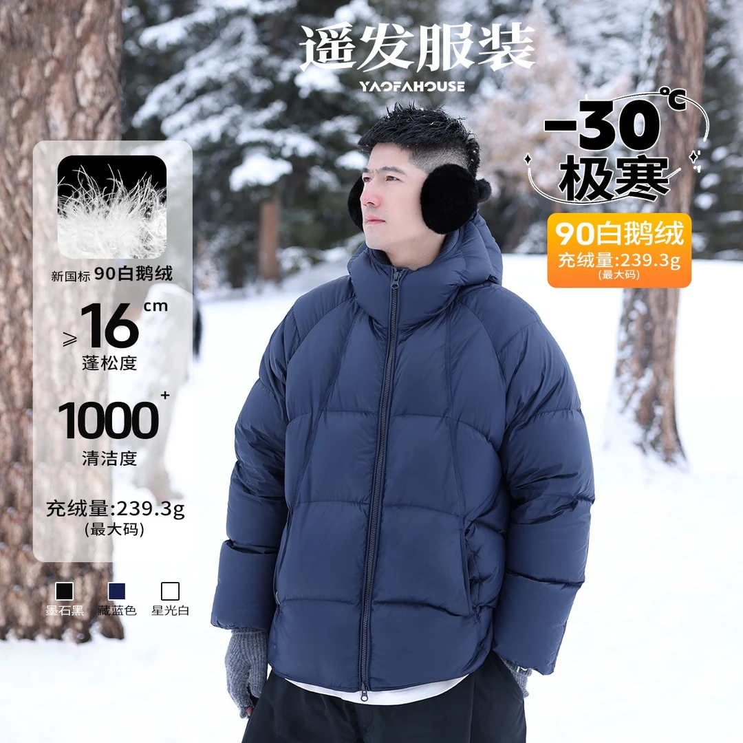 遥发服装【"泡芙冰雪风琴鹅绒服"】冬季防风保暖百搭连帽外套8519