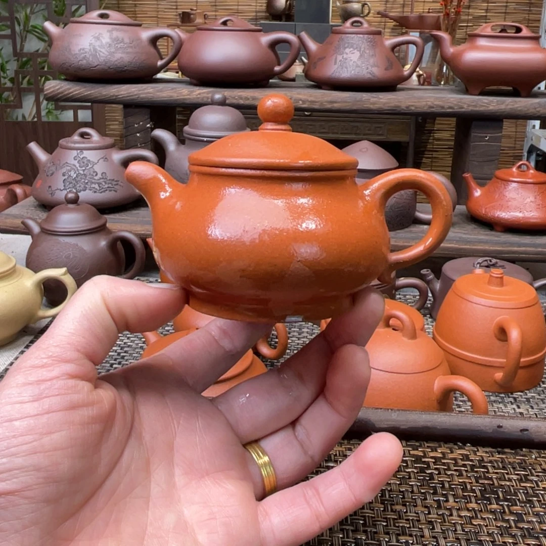 紫砂茶壶宜兴原矿紫砂手工制120