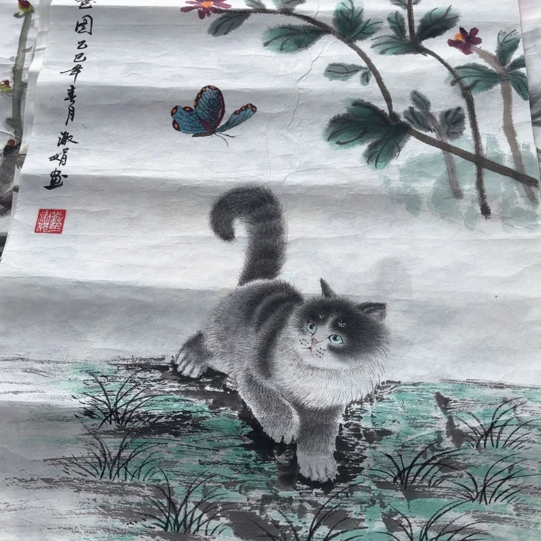 国画刘淑娟三尺花鸟朱