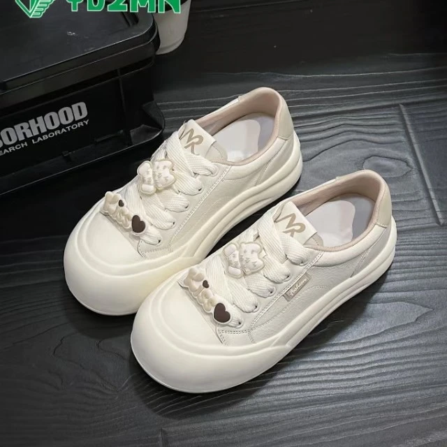 小白鞋时尚休闲鞋休闲系带珍珠鞋薄款小众女鞋休闲鞋溶解鞋