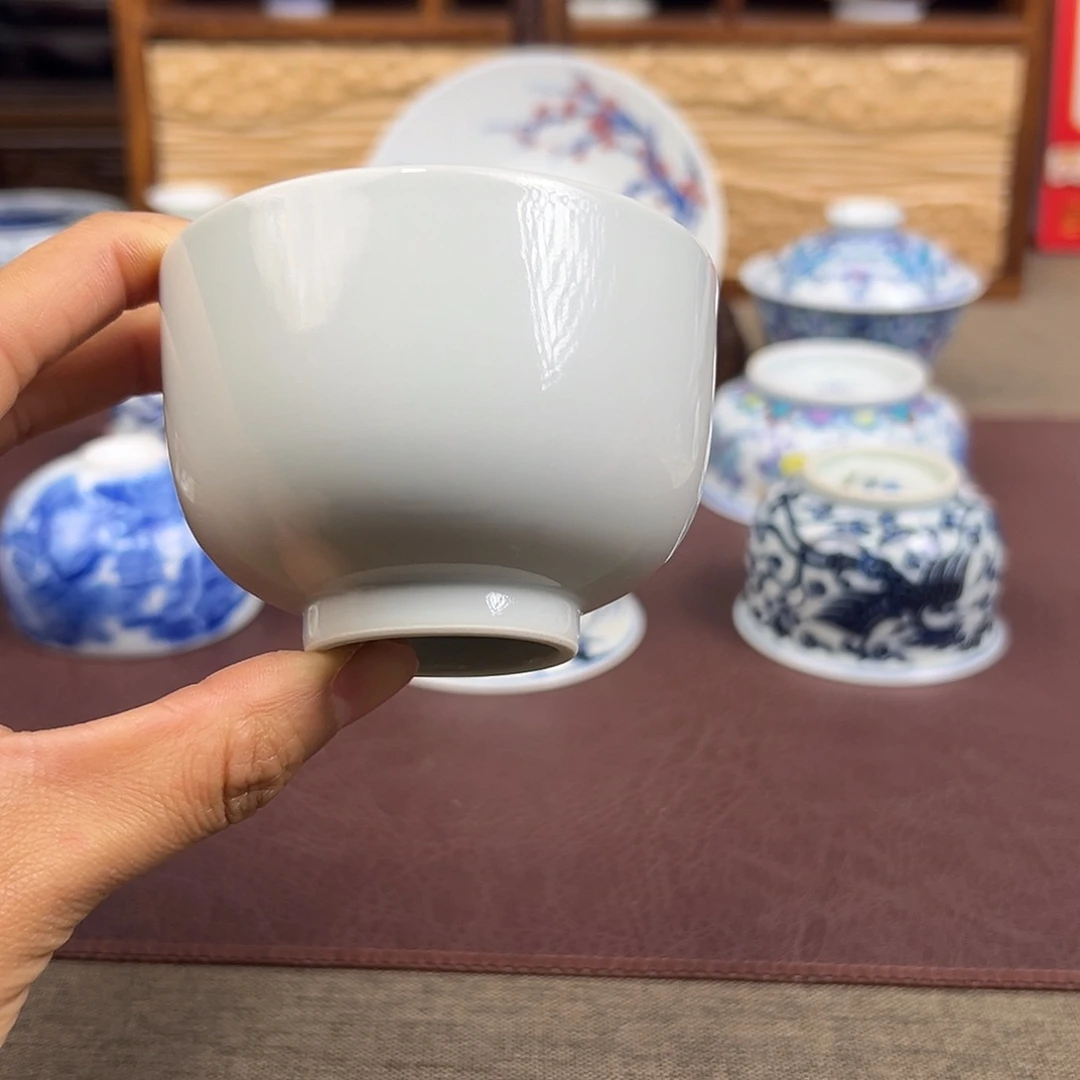 摆件景德镇白胎小客杯