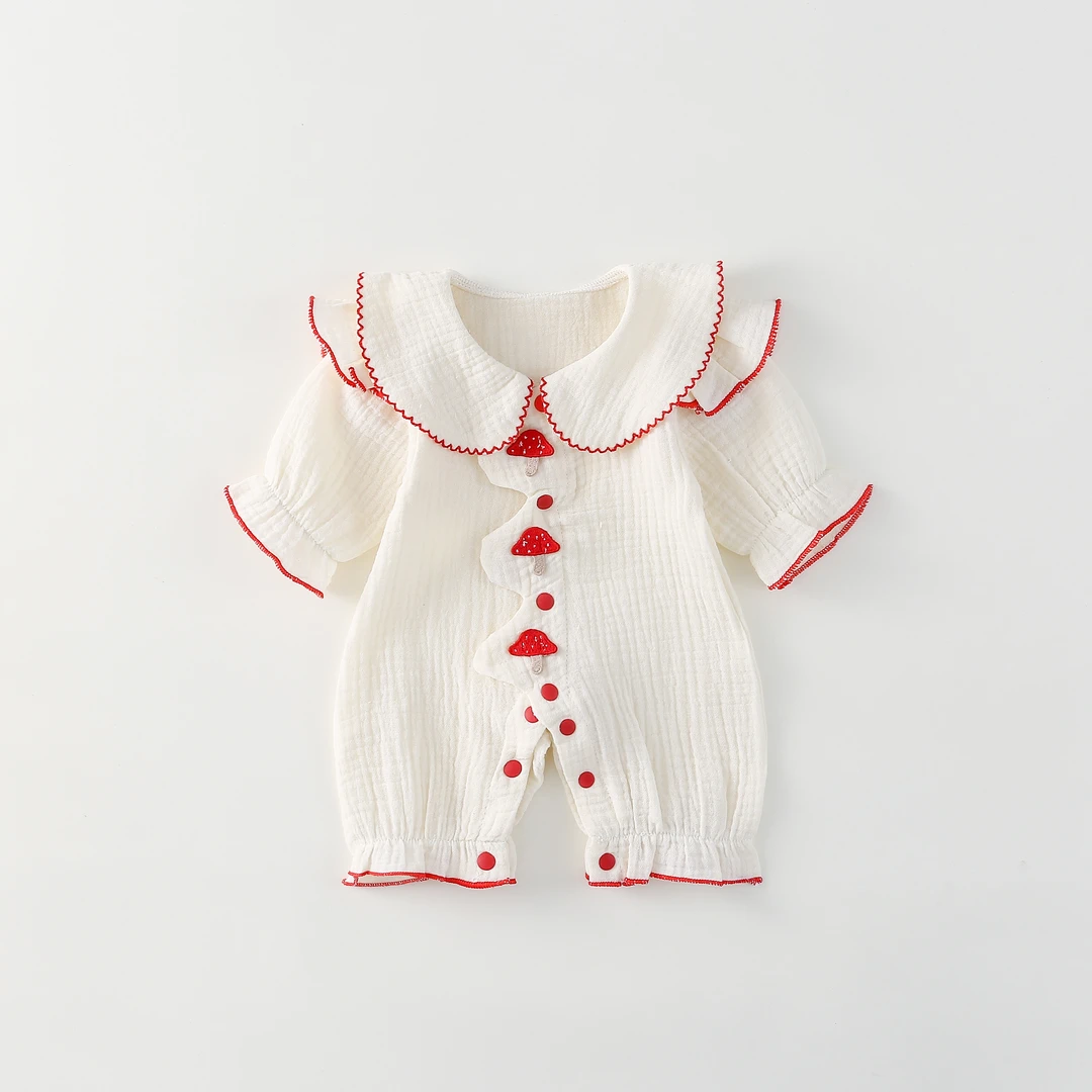 婴儿衣服夏季可爱女宝宝甜美公主哈衣新生儿春秋满月百天外出爬服