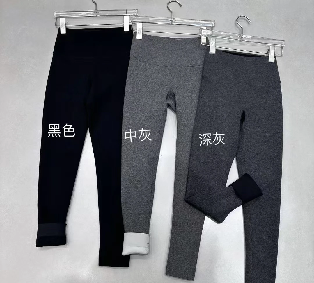 黑色休闲风秋冬打底裤保暖裤修身冬季高腰棉裤