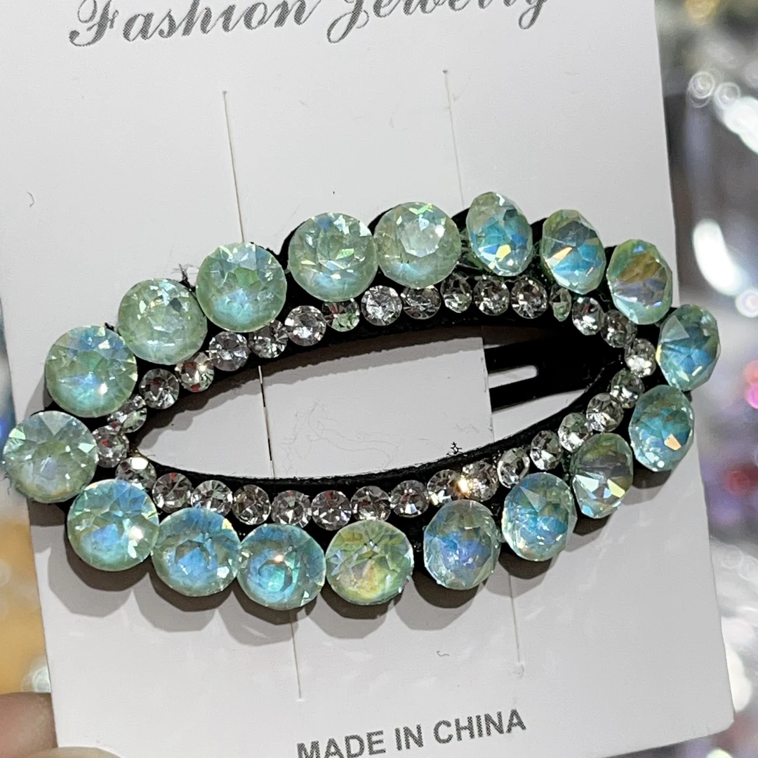 C675椭圆绿色闪亮掰掰夹