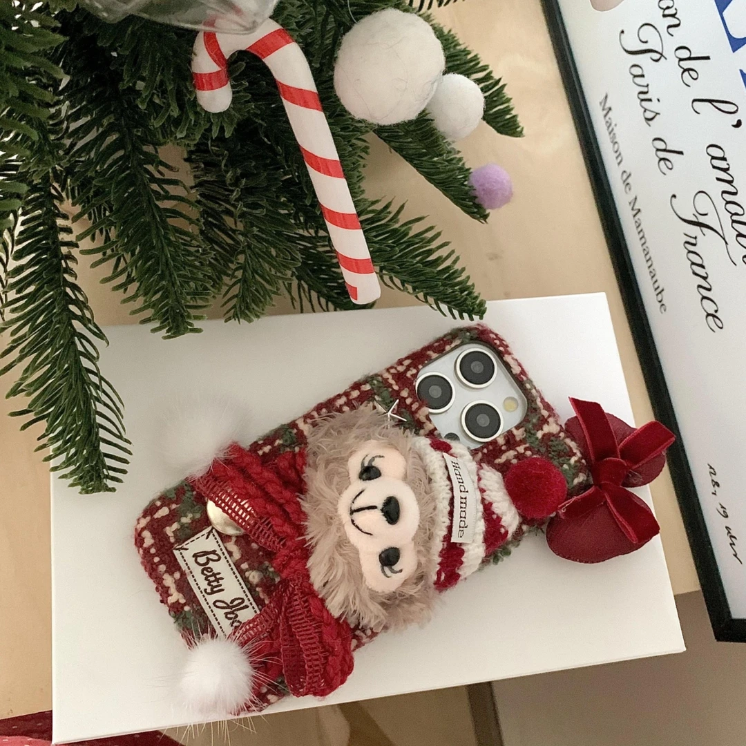 右上蝴蝶结达菲熊适用苹果16promax手机壳14pro女新款iPhone15趣