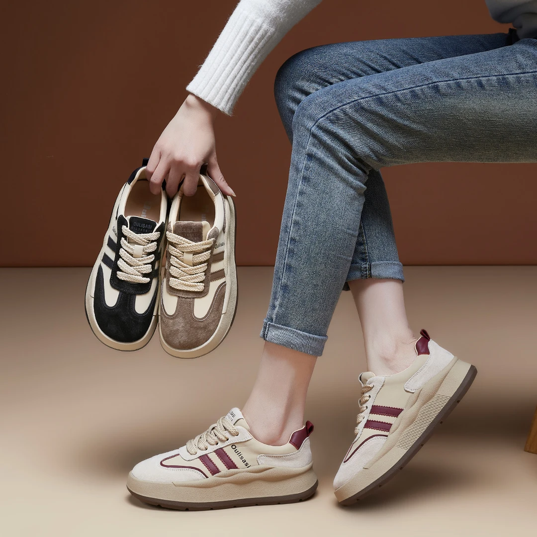 232休闲皮鞋时尚休闲鞋阿甘鞋休闲鞋复古拼色透气软底秋季厚底