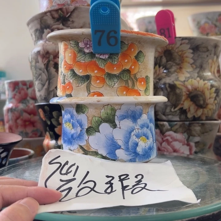 景德镇手绘花盆满38包邮偏远地区除外