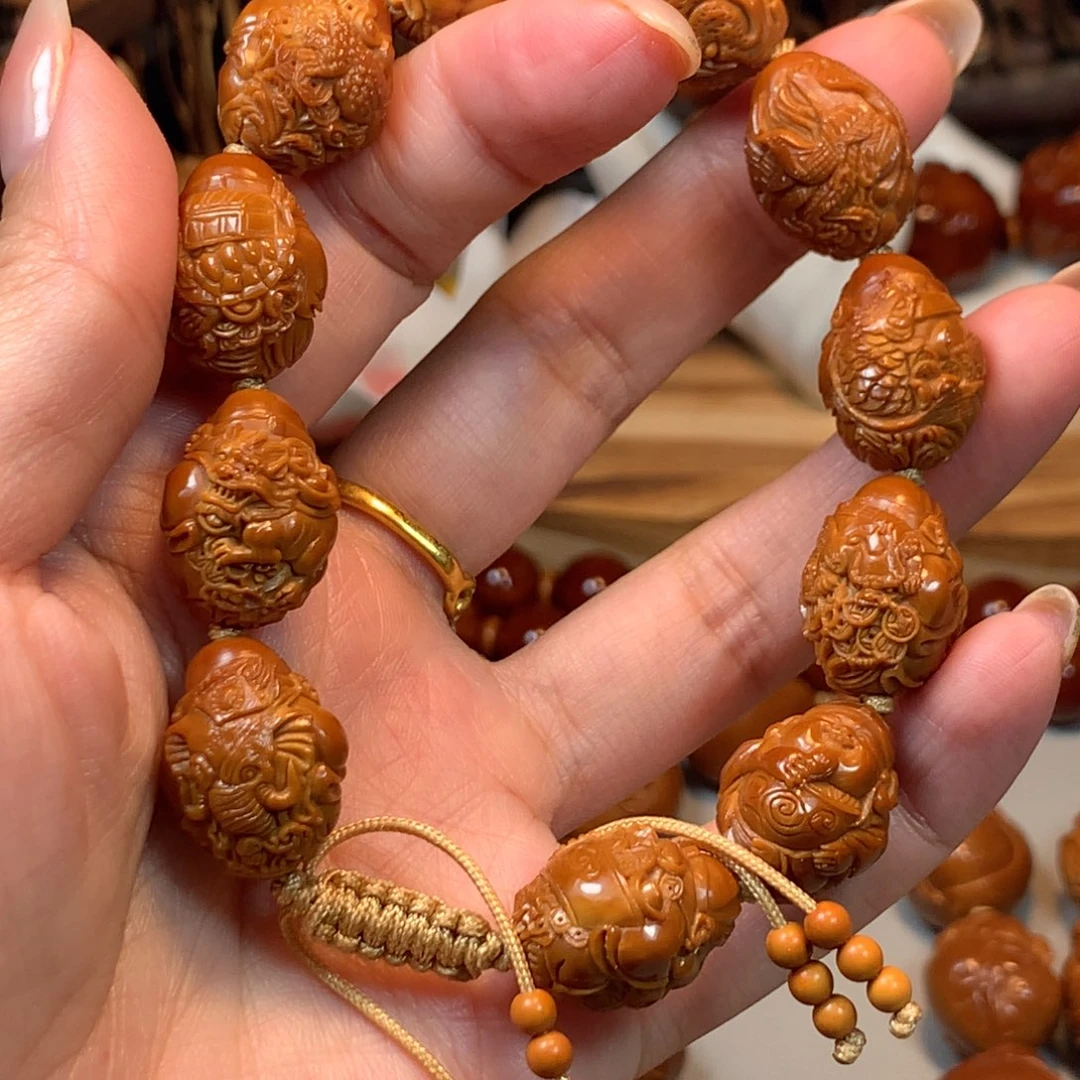手串/手链橄榄核༄****橄榄核背兽财神