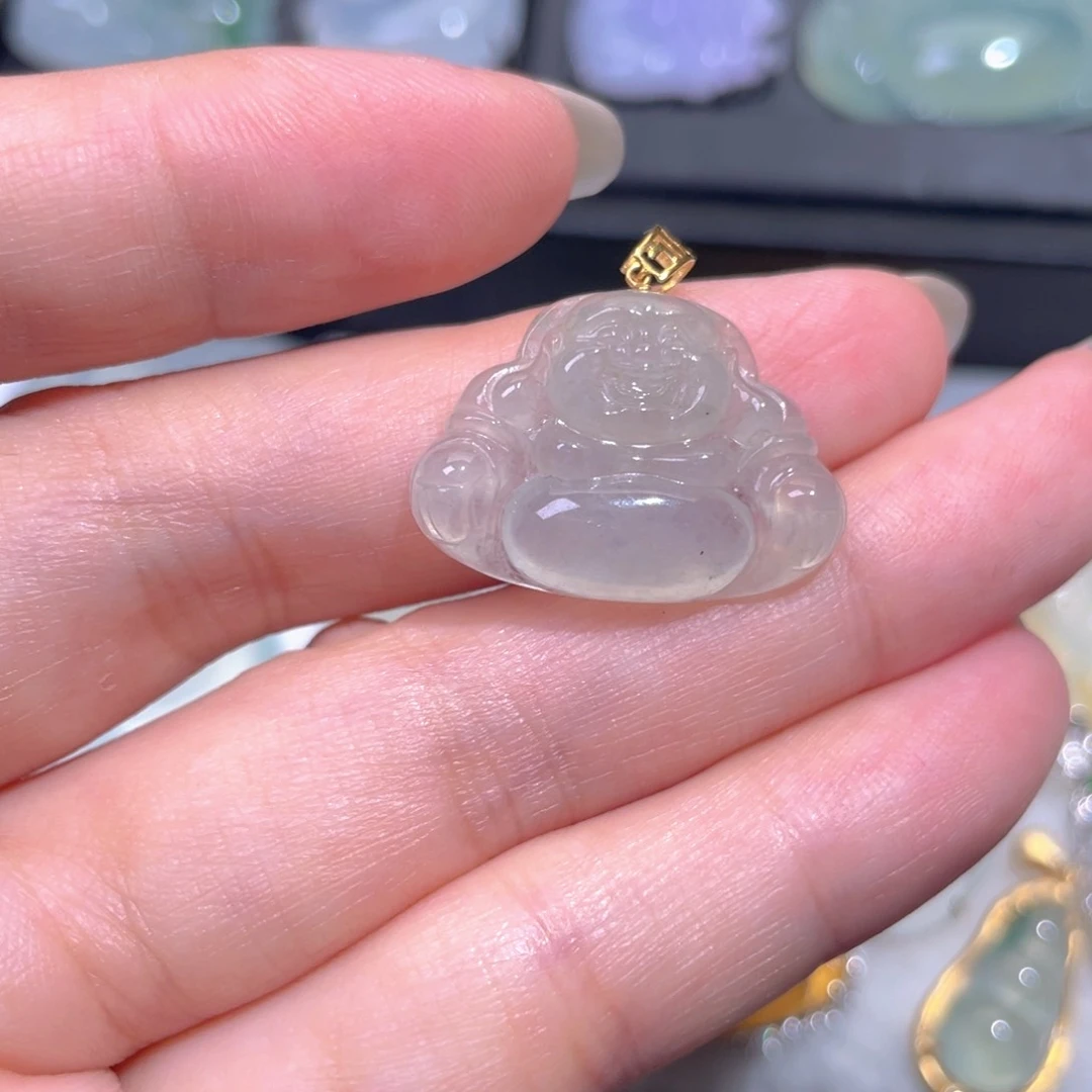 颈饰18K金镶嵌翡翠翡翠