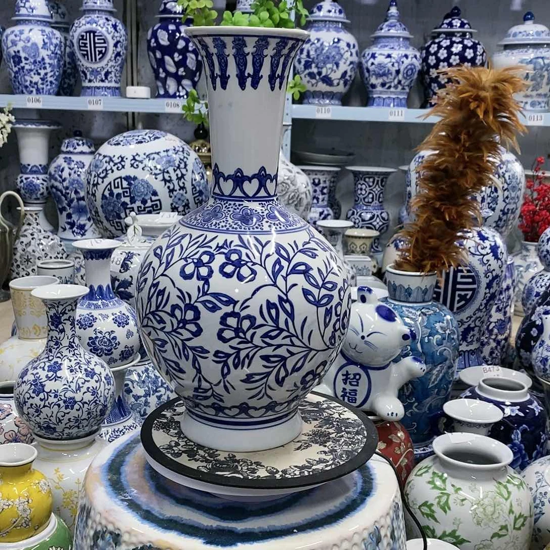【闪购商品】摆件天球瓶瓷器器摆件………………………………