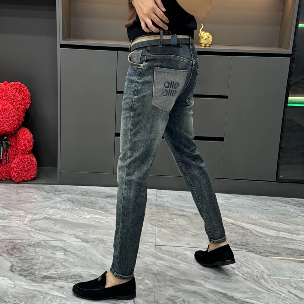 88917-秋季男士时尚修身小脚牛仔裤高品质男裤
