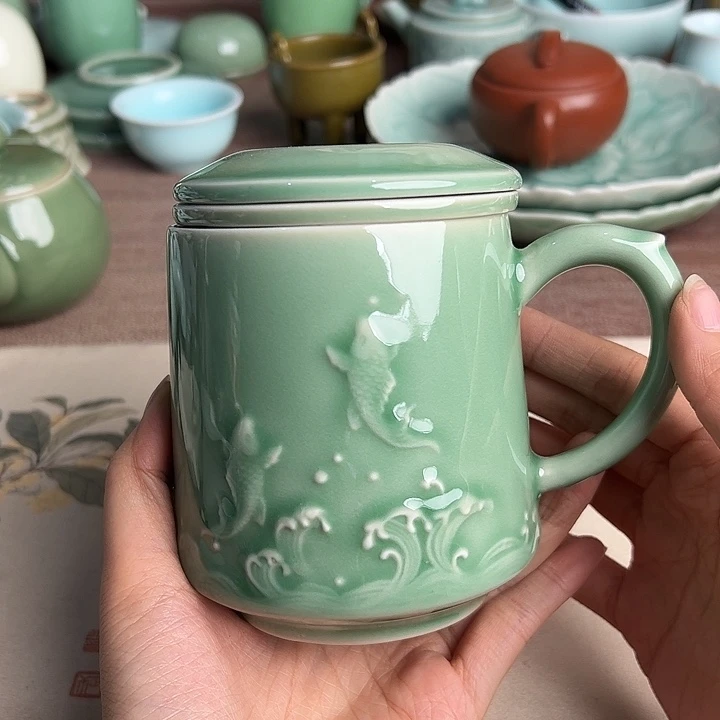 龙泉云间青瓷小米茶器