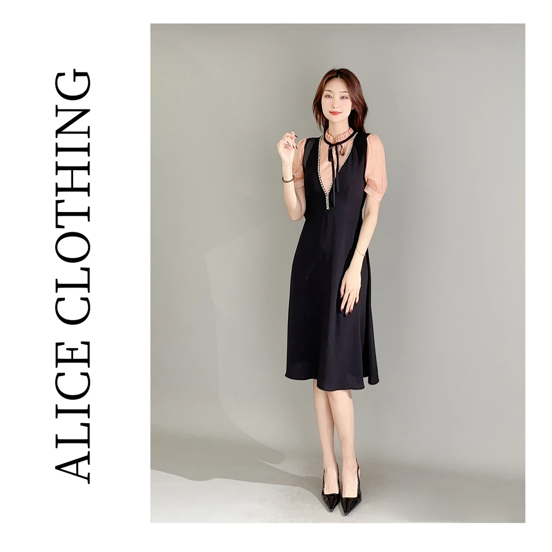 1【ALICE “甜梦珍妮”连衣裙】璀璨钉钻 柔美透气 S1033436Q