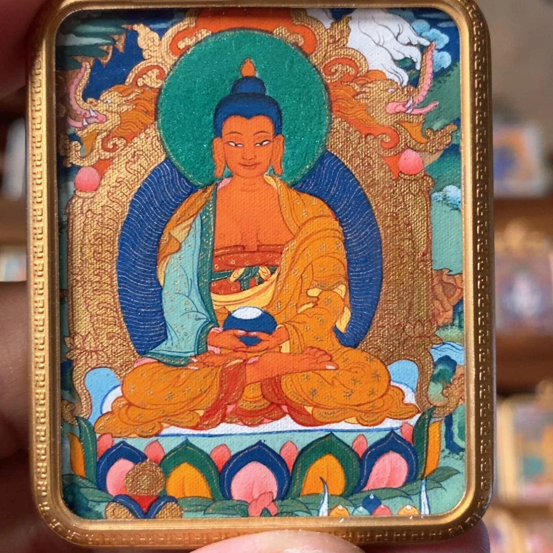 晴***2吊坠阿弥陀佛，纯手绘唐卡