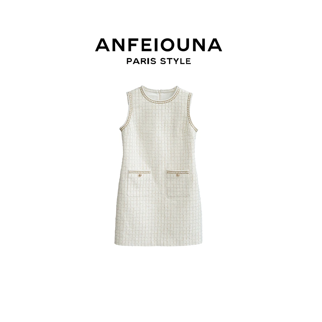 2025新款优雅永存晨锐小香风无袖连衣裙3328