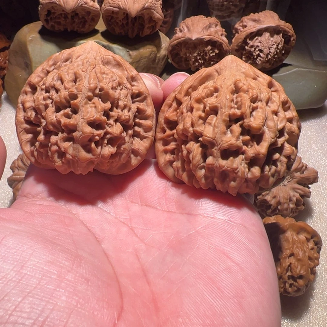 把件文玩核桃50麒麟纹官帽