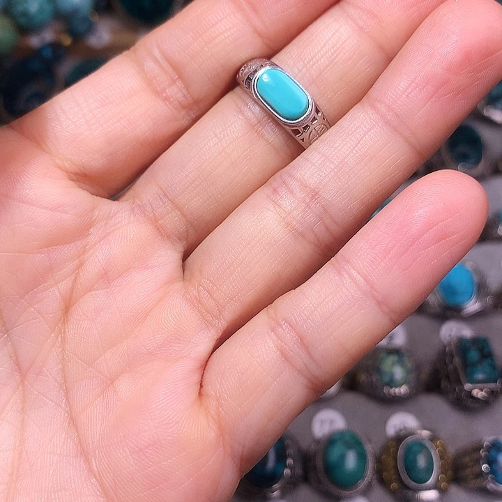 绿松石挂件银S925镶嵌