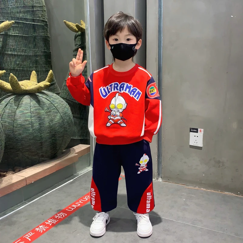 奥特曼衣服男童春秋款套装2025新款儿童网红炸街男孩帅气时髦穿搭