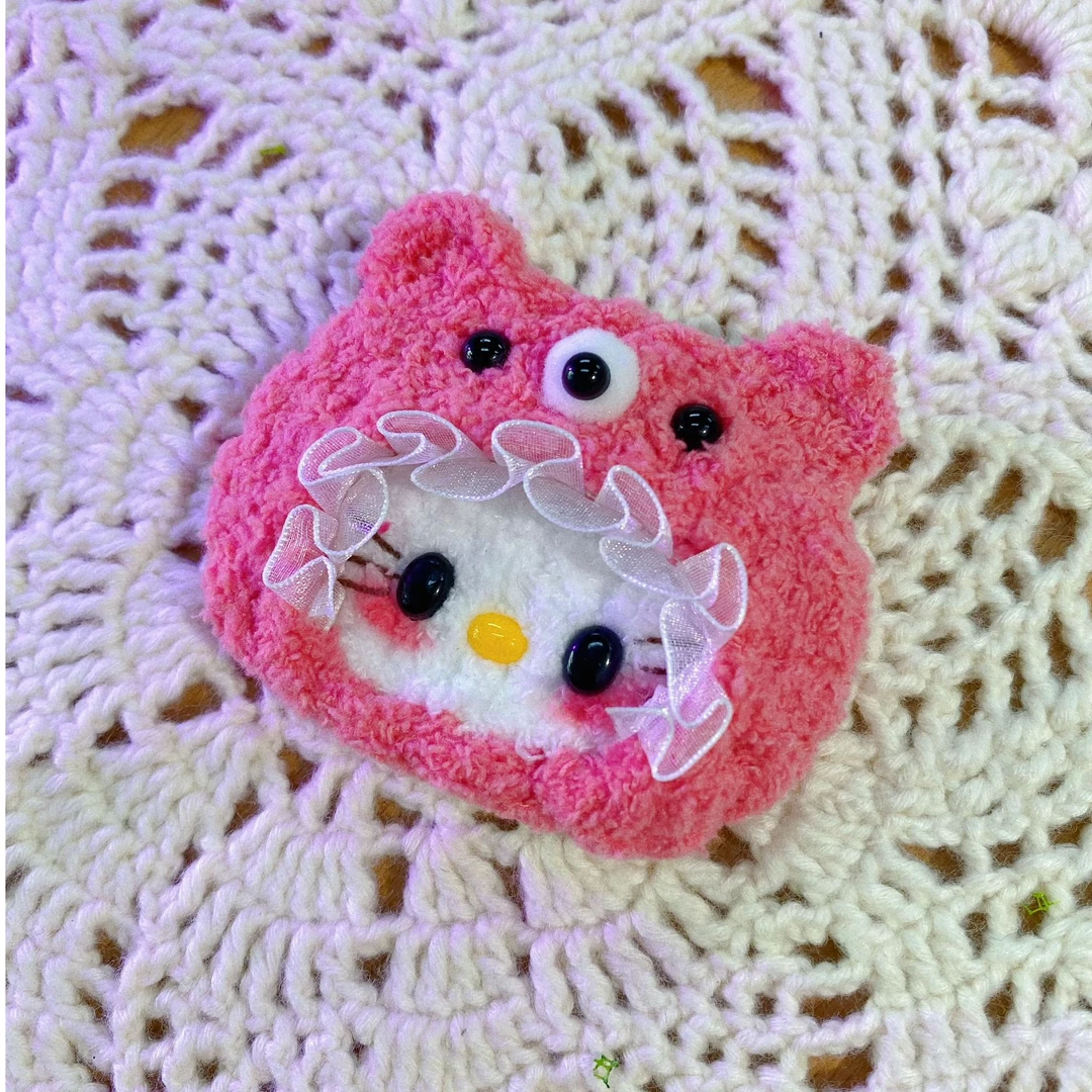 原创手工钩针掰掰夹发夹 秋冬时尚网红百搭可爱BB夹成人边夹