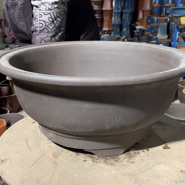 紫砂40黑色大碗盆