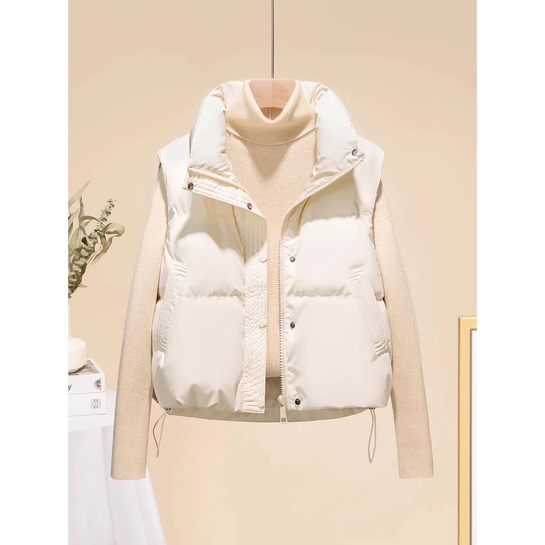 短款小个子免洗羽绒棉马甲女冬外穿2025新款百搭时尚坎肩马夹潮