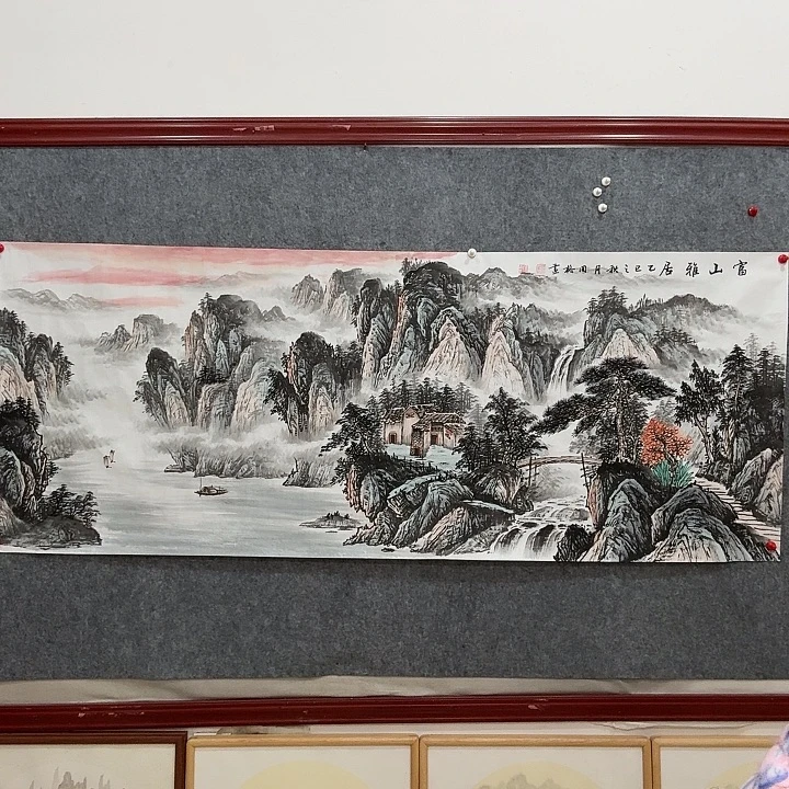 国画手绘国画富山雅居