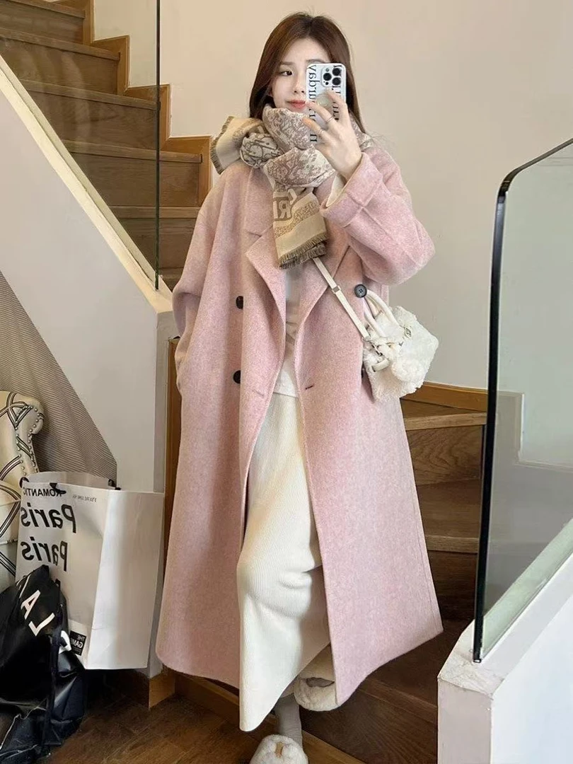 1-200 【非主图款】双面毛呢大衣女士百搭中长款秋冬韩版宽松显瘦