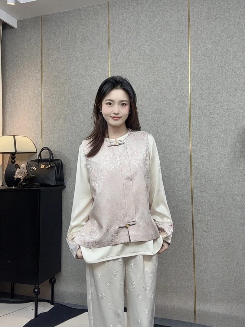 元熙家【方圆】新中式国风非遗宋锦宝相花马甲女装2025春季新款上衣