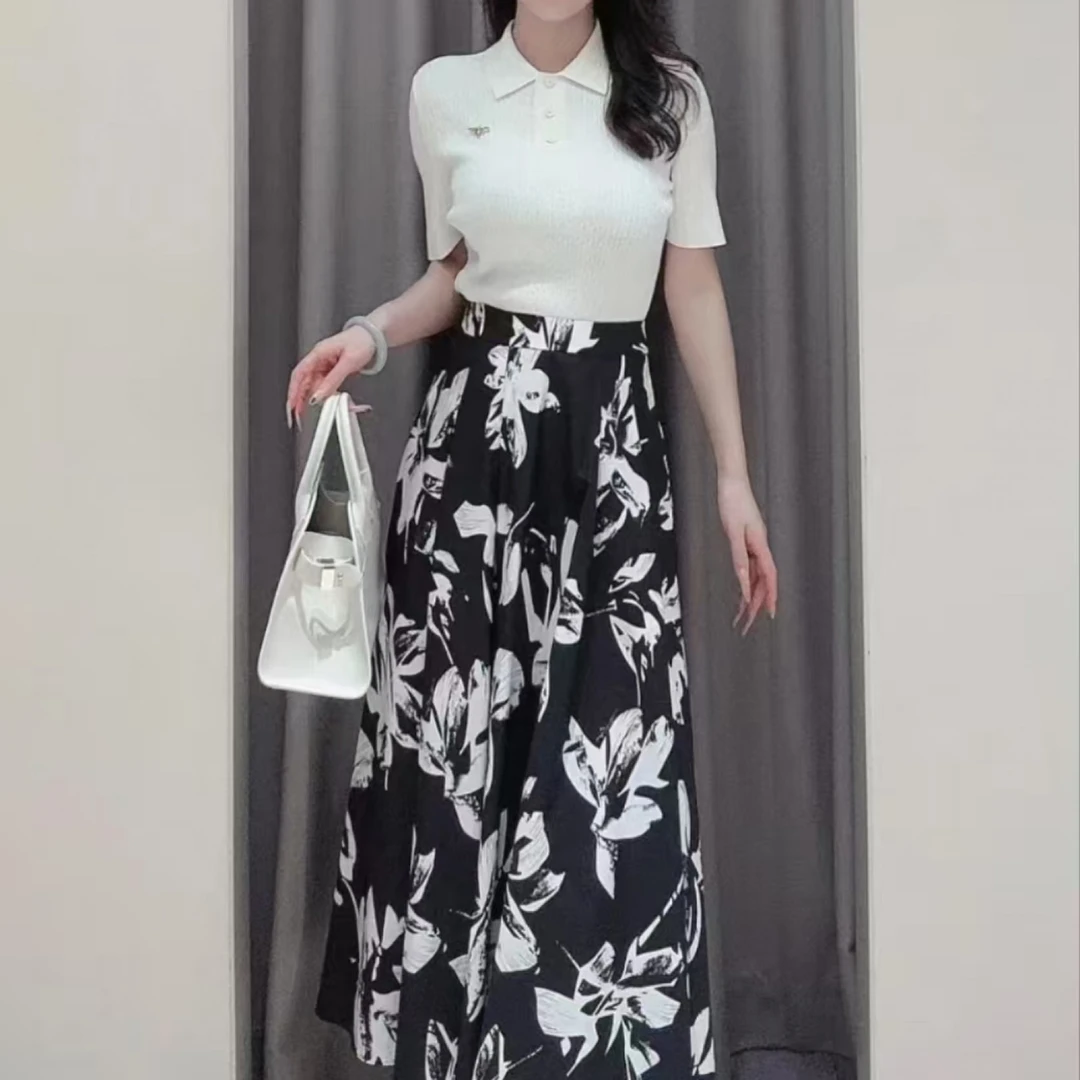 GXO2025爆款时尚气质中长款百搭半身裙花裙裙子BQ0076半裙夏季