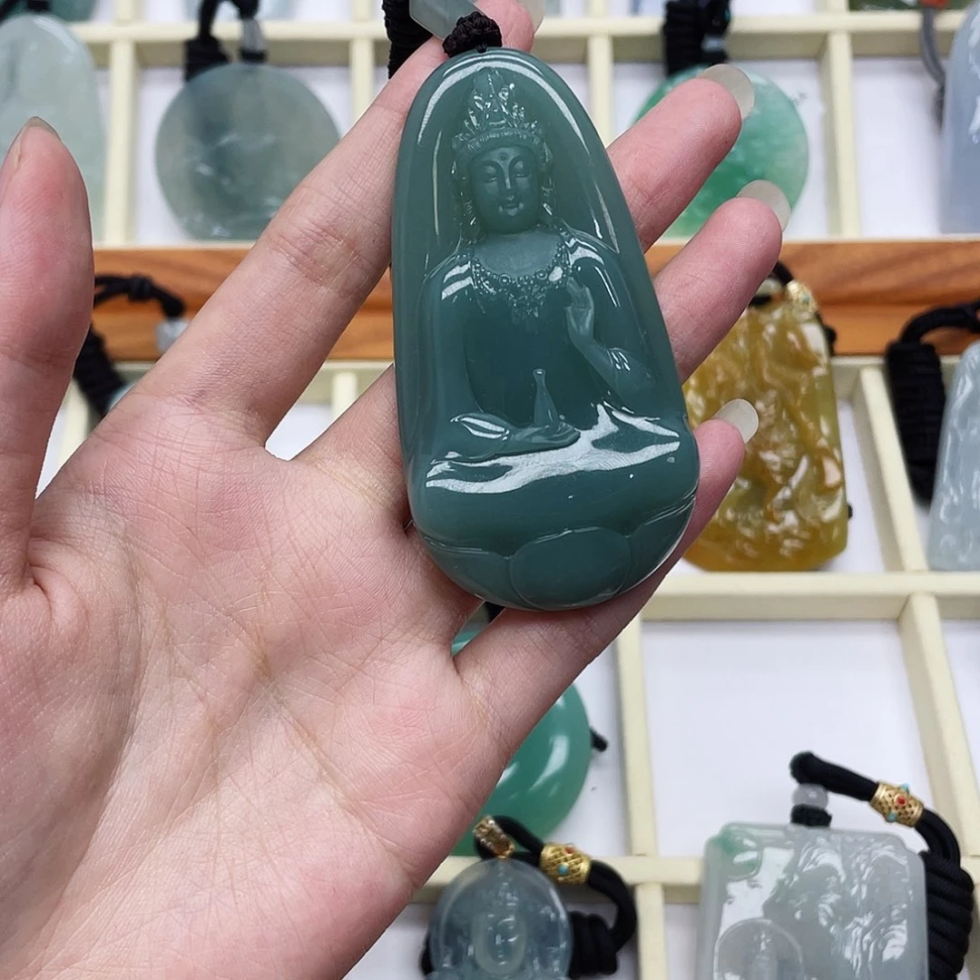 ****过未镶嵌挂件翡翠天然缅甸翡翠A货观音