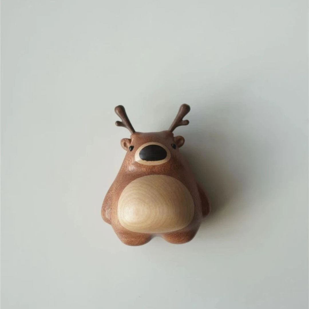 乌檀木小鹿冰箱贴摆件