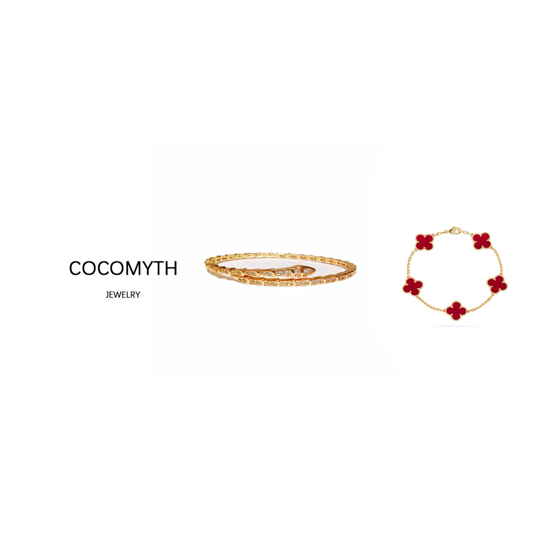 COCOMYTH 钛钢合成锆石手镯  轻奢气质百搭玫瑰金蛇骨手镯