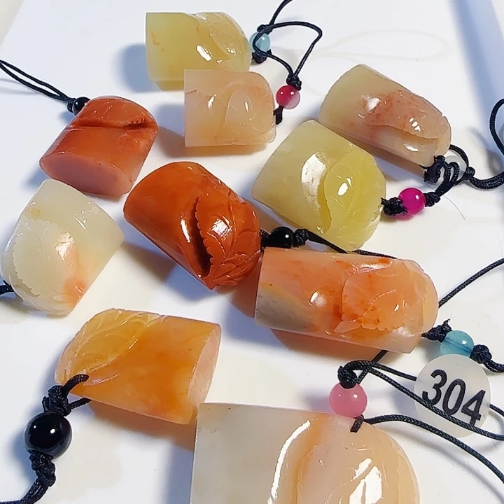 印石青田石老挝石手工精雕叶子10个88元，尺寸2.多