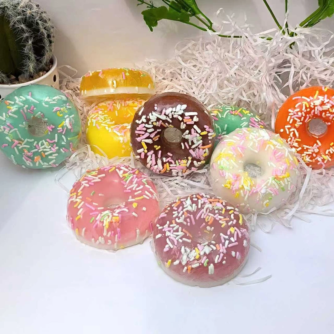 （直播拆）甜甜圈精油手工皂洁面洗头卸妆沐浴泰国水果皂节日礼物