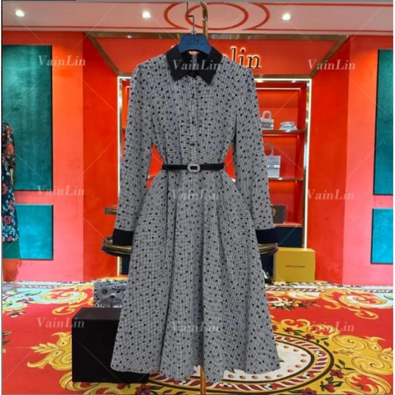 【露露】法恩琳法式设计师定制款显瘦优雅轻奢连衣裙 0046