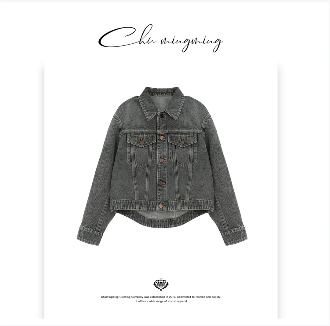 【CHU/2025SSNEW】《灰调》做旧牛仔外套AAMU252290