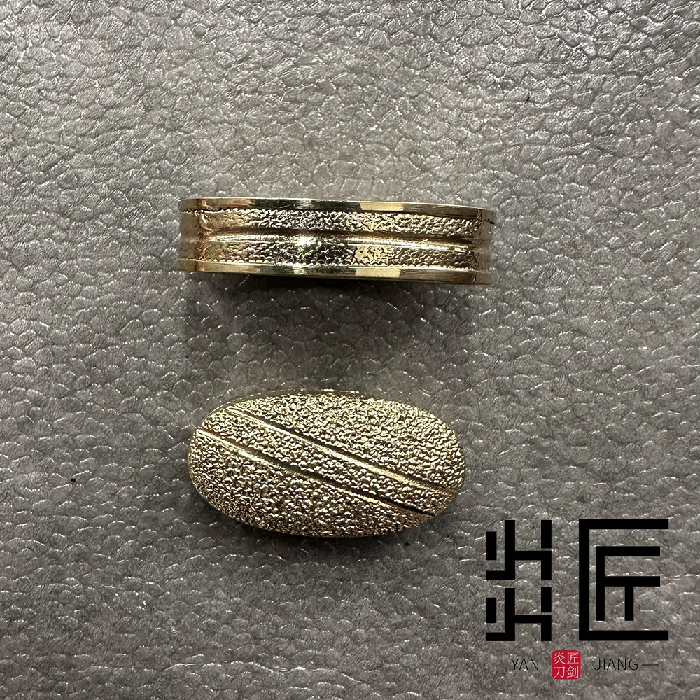 新款金具缘头锤目肌理赤铜地武士刀配件柄圈柄冒刀剑配件diy