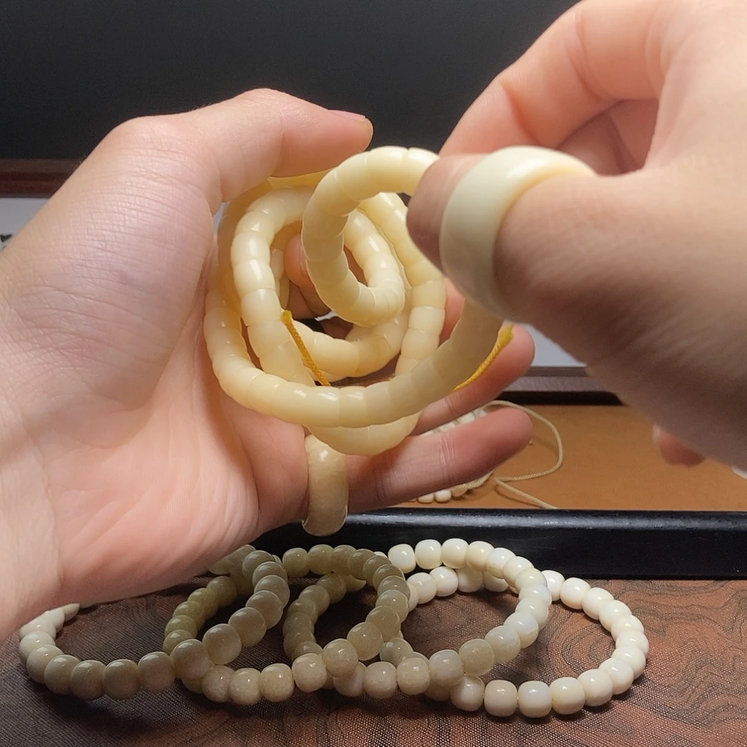 猛犸象牙手串/手链/手镯驼骨大肠108 9mm多样发其一