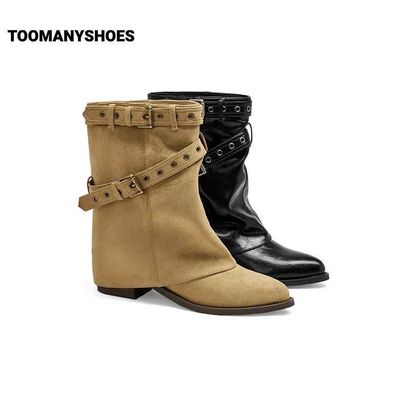 【秋冬新款】Toomanyshoes25新涩谷朋克街头秀场裤管靴时装靴短靴