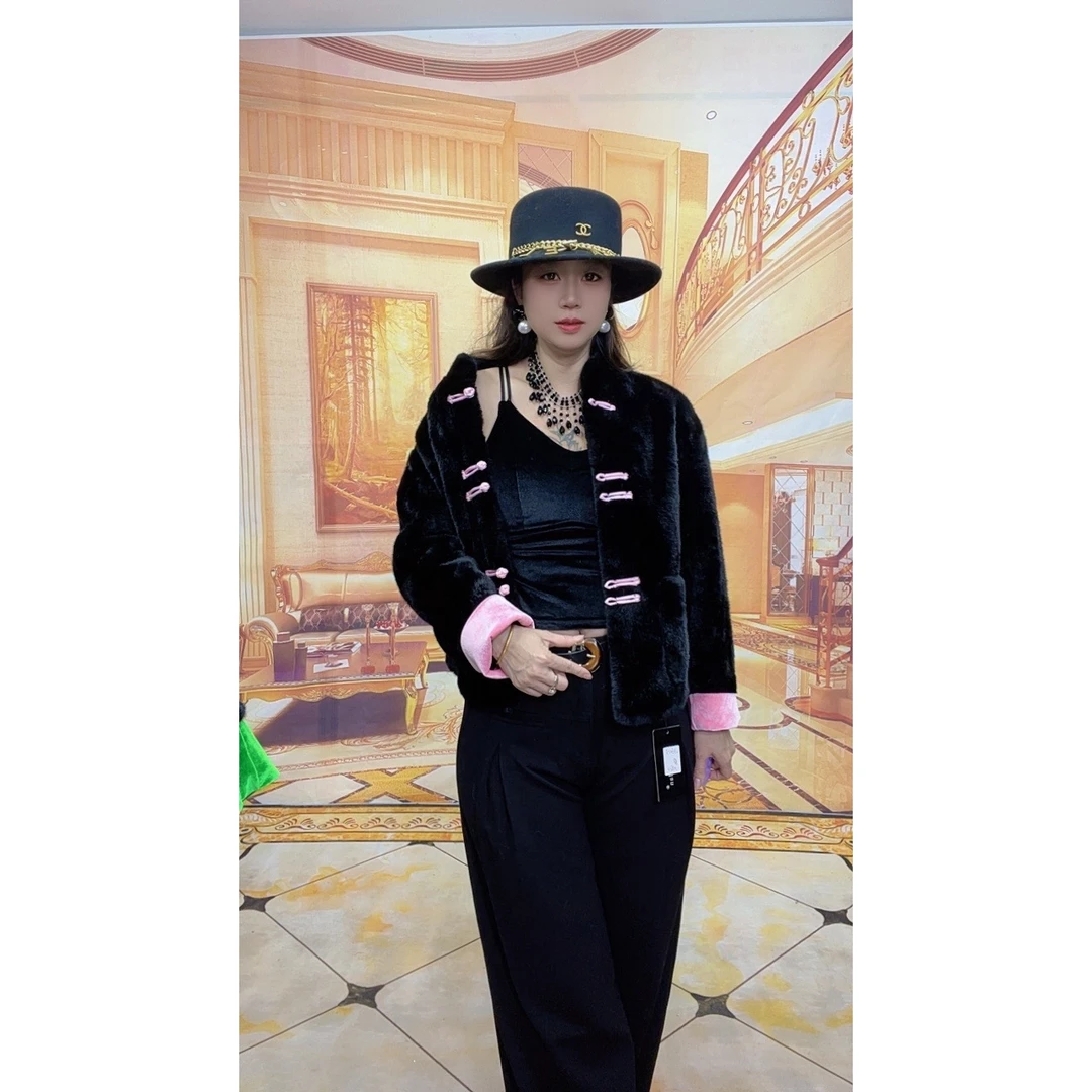 8801中国风秋冬盘扣立领气质时尚短外套女