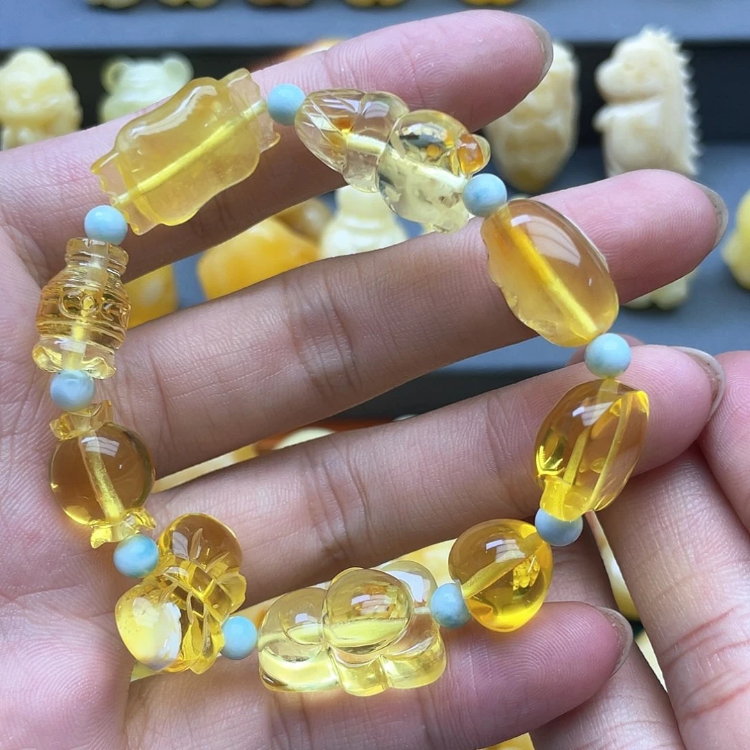 琥珀裸石未镶嵌蜜蜡