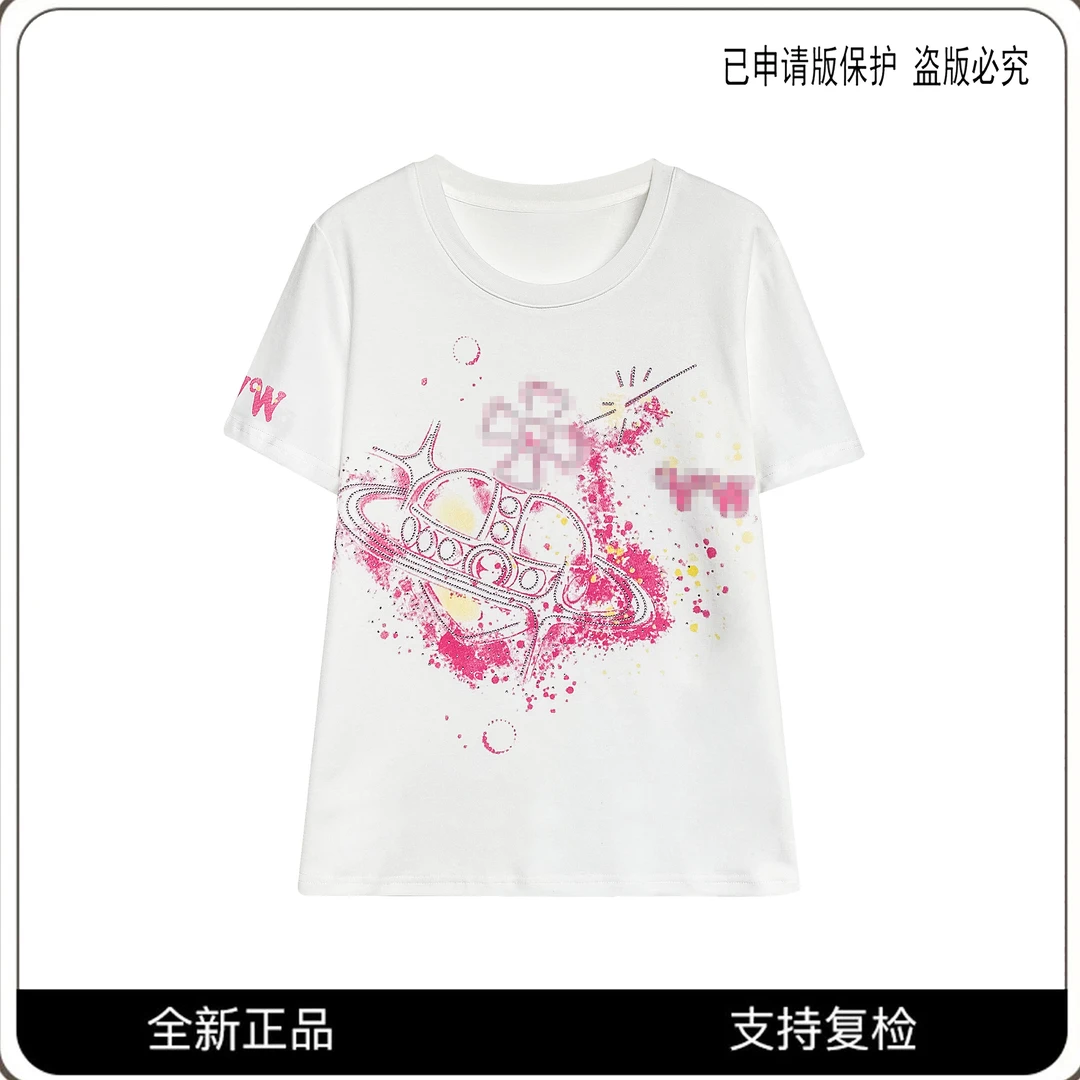 66950#CSIN轻奢简约时尚印花T恤2025春夏休闲潮流个性上衣