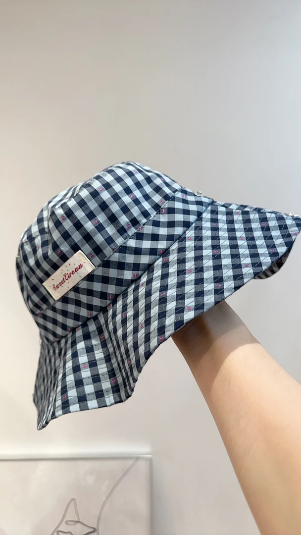 【秀秀新品2】 色织彩点棉质格子西部帽