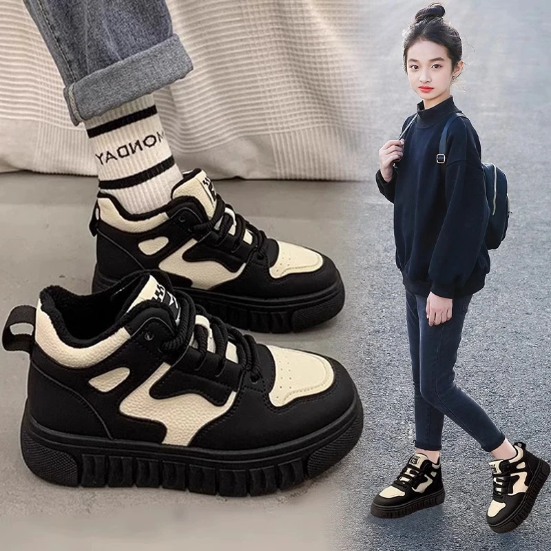 阿童木女童鞋子2025秋冬季透气防滑中大童运动鞋儿童休闲低帮板鞋