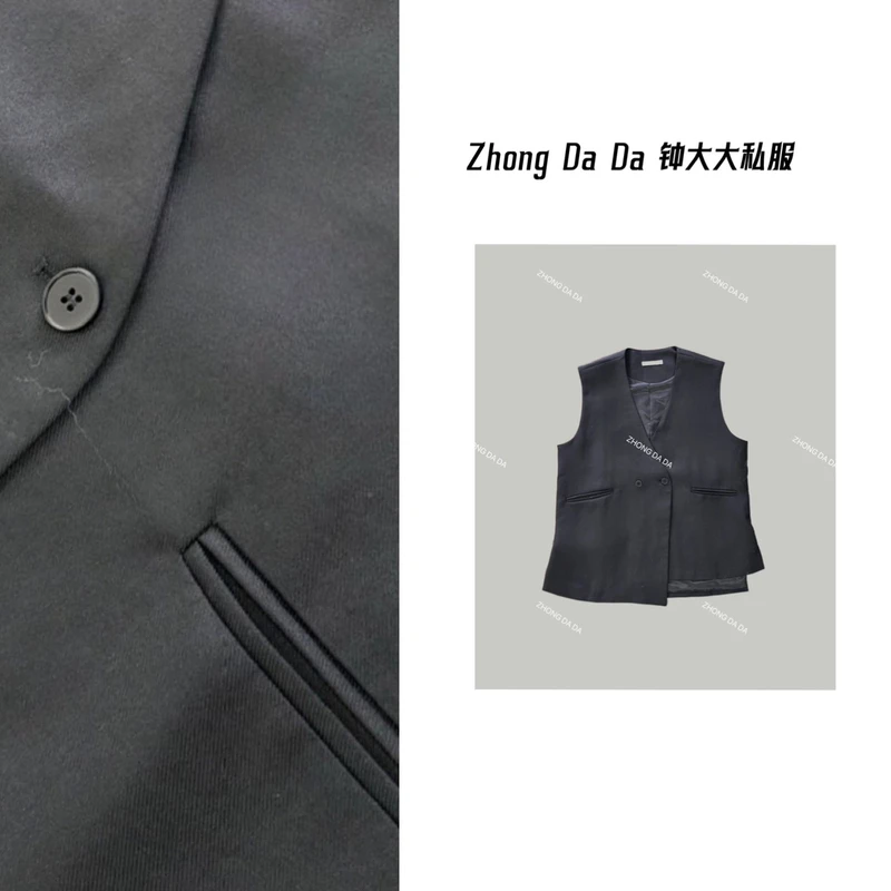 ZHONG大大【】不规则西装马甲外套2025春季新款宽松休闲马夹11768